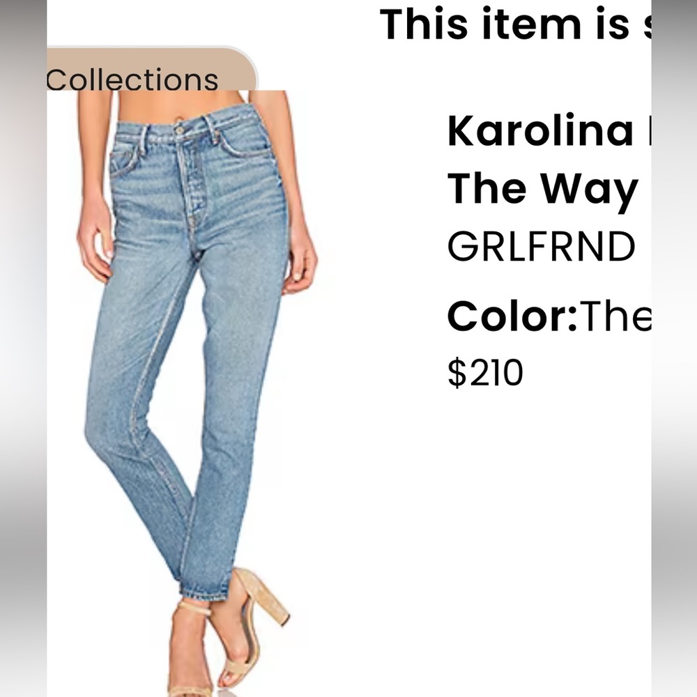 GRLFRND Karolina High-Rise Skinny Jean in The Way We Were sz 25